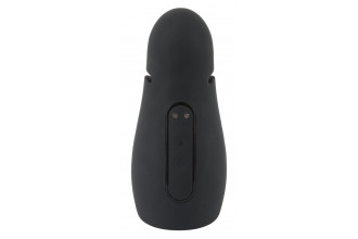 Черный силиконовый вибромастурбатор с нагревом Masturbator with 2 Functions