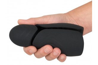 Черный силиконовый вибромастурбатор с нагревом Masturbator with 2 Functions