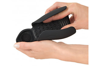 Черный силиконовый вибромастурбатор с нагревом Masturbator with 2 Functions