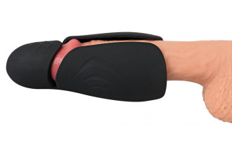 Черный силиконовый вибромастурбатор с нагревом Masturbator with 2 Functions