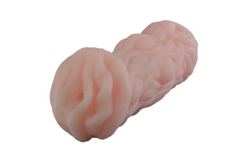 Телесный мастурбатор-вагина с ярко выраженным рельефом поверхности