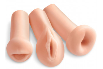 Комплект из 3 мастурбаторов All 3 Holes: вагина, анус, ротик