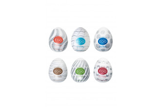 Набор из 6 мастурбаторов Tenga EGG III с различным рельефом
