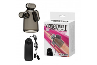 Дымчатая насадка-мастурбатор с вибрацией Vibrating Crystal Cap I