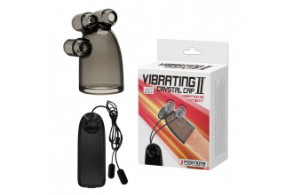Дымчатая насадка-мастурбатор с вибрацией Vibrating Crystal Cap II
