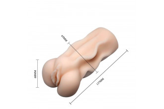 Мастурбатор-вагина с вибрацией и волнами на поверхности