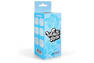 Белый нереалистичный мастурбатор в форме бутона цветка White Rose