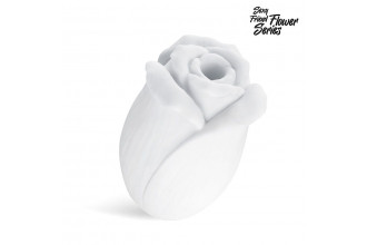 Белый нереалистичный мастурбатор в форме бутона цветка White Rose