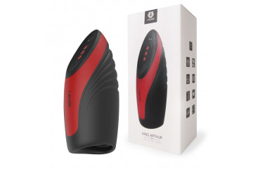 Черно-красный вибромастурбатор King Arthur