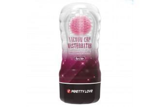 Прозрачный текстурированный мастурбатор Vacuum Cup Masturbator Black Hole