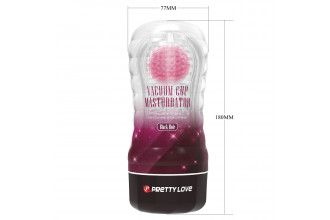 Прозрачный текстурированный мастурбатор Vacuum Cup Masturbator Black Hole