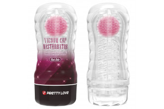 Прозрачный текстурированный мастурбатор Vacuum Cup Masturbator Black Hole