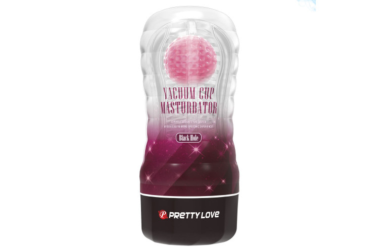 Прозрачный текстурированный мастурбатор Vacuum Cup Masturbator Black Hole
