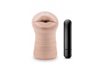 Телесный мастурбатор-ротик Nicole Vibrating Masturbator