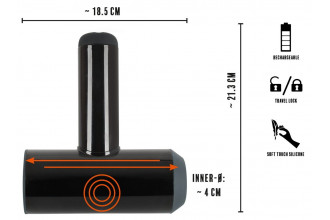 Черный мастурбатор с удобной ручкой Masturbator with 2 Functions