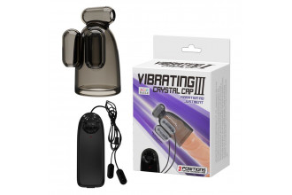 Дымчатая насадка-мастурбатор с вибрацией Vibrating Crystal Cap III