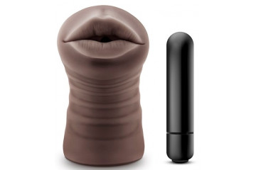 Коричневый мастурбатор-ротик Heather