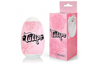 Белый нереалистичный мастурбатор в форме бутона цветка Tulips