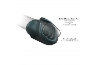 Серый сквозной мастурбатор с вибрацией Manwan Starter