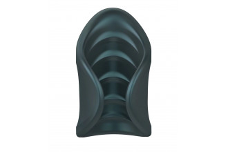 Серый сквозной мастурбатор с вибрацией Manwan Starter