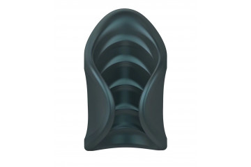 Серый сквозной мастурбатор с вибрацией Manwan Starter