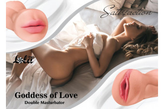 Двусторонний мастурбатор Goddess of Love - вагина и ротик