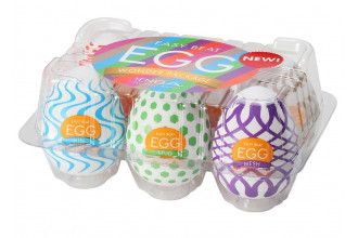 Набор из 6 мастурбаторов Tenga EGG IV с различным рельефом