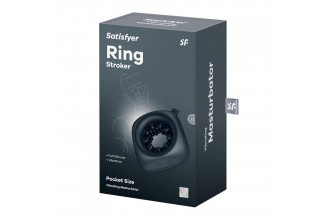 Черный мужской вибромассажер Ring Stroker