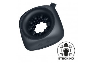 Черный мужской вибромассажер Ring Stroker