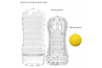 Прозрачный текстурированный мастурбатор Vacuum Cup Masturbator Stellar