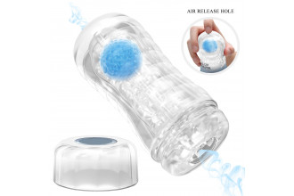 Прозрачный текстурированный мастурбатор Vacuum Cup Masturbator Planet
