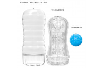 Прозрачный текстурированный мастурбатор Vacuum Cup Masturbator Planet