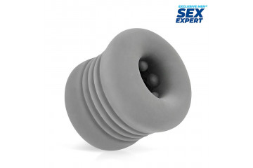 Серый эластичный мини-мастурбатор
