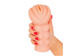 Телесный мастурбатор-вагина с эрекционными кольцами в комплекте