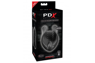 Чёрный мастурбатор Vibrating Silicone Stimulator с вибрацией