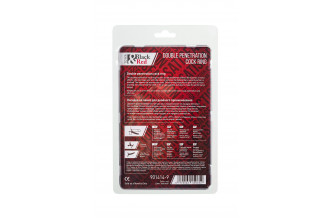 Красная насадка на пенис для двойного проникновения Black&Red - 16,5 см.