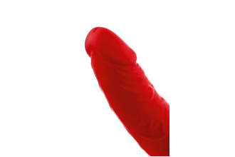 Красная насадка на пенис для двойного проникновения Black&Red - 16,5 см.