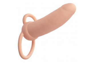 Телесная вибронасадка для двойного проникновения Rechargeable Thick Dual Penetrator - 14 см.