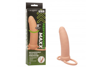 Телесная вибронасадка для двойного проникновения Rechargeable Thick Dual Penetrator - 14 см.