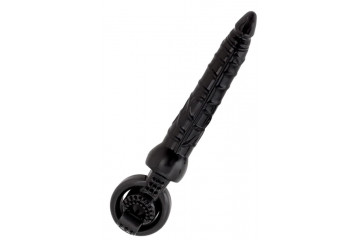 Черная вибронасадка Black&Red для двойного проникновения - 24 см.