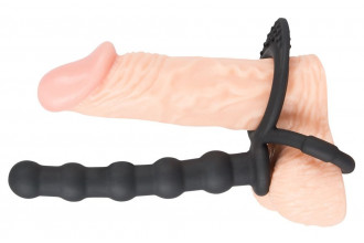 Насадка на пенис для двойного проникновения Cock & ball ring