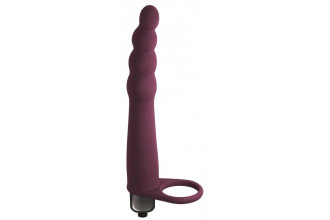 Бордовая вибронасадка для двойного проникновения Bramble - 16,5 см.