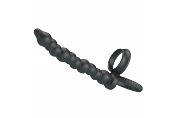 Черная насадка на пенис для двойного проникновения Dillion