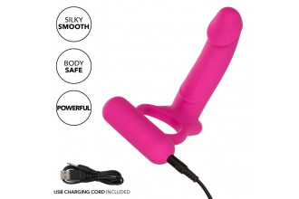 Розовая насадка для двойного проникновения Silicone Rechargeable Double Diver