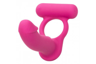 Розовая насадка для двойного проникновения Silicone Rechargeable Double Diver