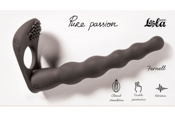 Черная вибронасадка для двойного проникновения Farnell - 17 см.