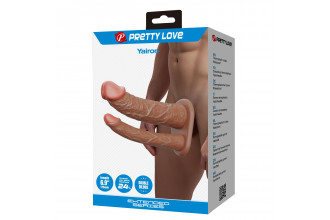 Реалистичная полая насадка на член для двойного проникновения Yairon - 17,5 см.