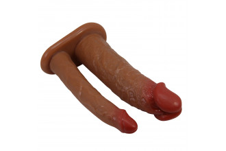 Реалистичная полая насадка на член для двойного проникновения Yairon - 17,5 см.