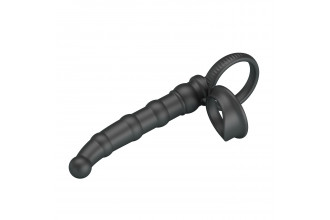 Черная насадка на член для двойного проникновения Tatum с вибрацией