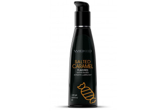 Лубрикант со вкусом соленой карамели Wicked Aqua Salted Caramel - 120 мл.
